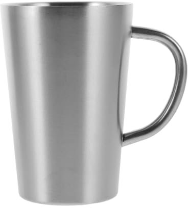 PartyKindom Tazza Da Caffè in Acciaio Inossidabile Portatile Parete in Metallo Con Manico Per Viaggi e Uso Quotidiano