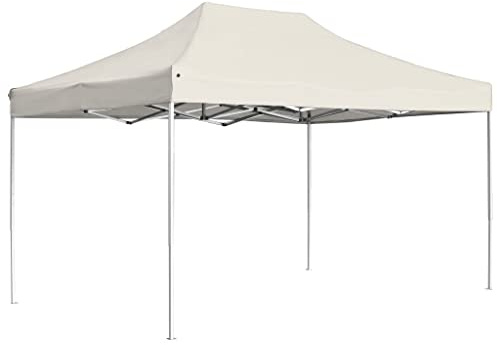 Tonnelle de Jardin Pliable, Tente de Réception Pavillon Barnum de Jardin Aluminium 4,5x3 m Crème