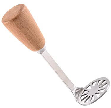 ULTECHNOVO Stainless Steel Potato Ricer and Masher Wood Handle Baby Food Supplement Tool Non-Slip Grip for Kitchen Use