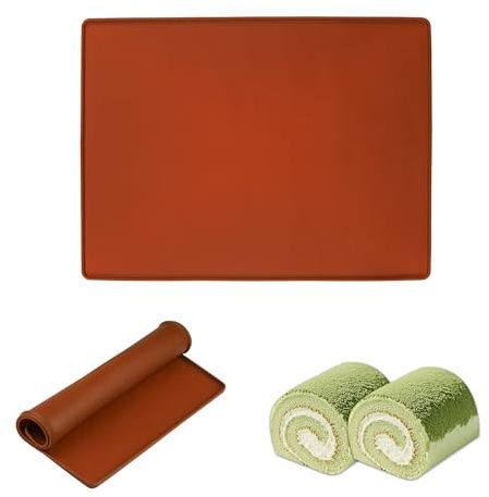 Moule Genoise 30x40x0.8cm, Silicone Moule a Genoise Rectangulaire, Anti-débordement Roulé Suisse Tapis de Cuisson Rectangulaire