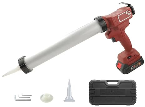 Cordless Caulking Gun Electric 18V Battery Powered 6 Speed Adjustable 800N Thrust Ergonomic Design for DIY Home Repair Craft Projects ABS Stainless Steel Lightweight