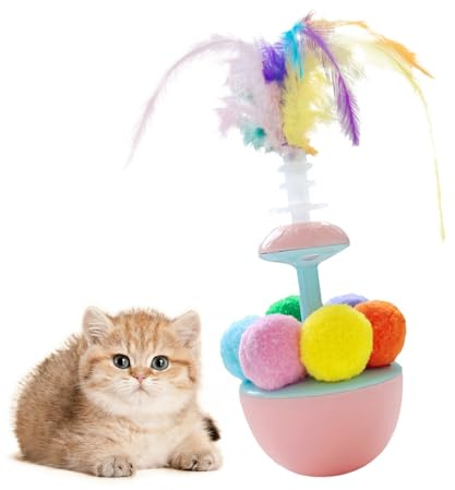 Générique Katzenspielzeug – Federball für Katzen, Bereicherungsspiel, Spaß, interaktives Training für Tiere – für Haustiere im Innen- und Außenbereich