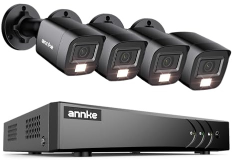 ANNKE 3K Sistema de Vigilancia Exterior 8CH 5 en 1 Videograbador con 4X Grabación de Audio Cámaras de Seguridad Impermeable, Visión Nocturna en Color, Alarma de Movimieneto, sin Disco Duro