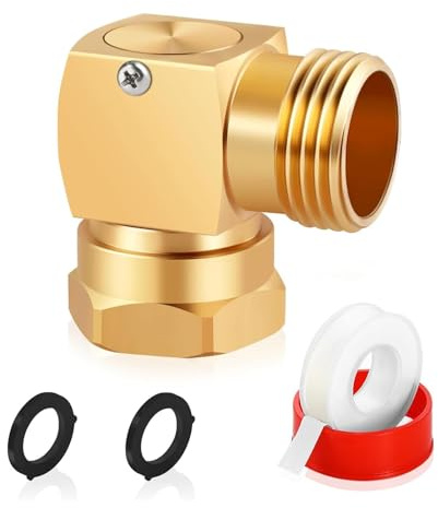 Xinsheinelry Conector De Manguera De Jardín De Latón Resistente con Ángulos De Rotación Dobles Conector Acodado Giratorio Acoplamiento De Jardín Duradero
