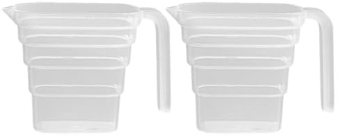 Ipetboom Misurino Graduato 2 Pezzi in Plastica PP Trasparente con Manico Antiscottatura Tazza di Miscelazione Addensata per Cucina e Pasticceria Contenitore di Misurazione per Liquidi