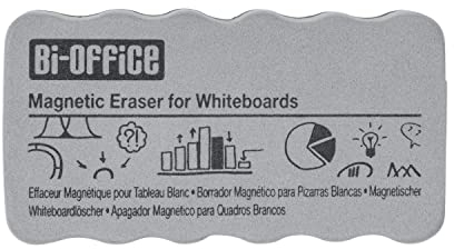 Bi-Office Whiteboard Schwamm, Tafellöscher für Trockenreinigung auf glatten Oberflächen, Magnetisch, Grau, Sehr Leicht, AA0105 11x6x2