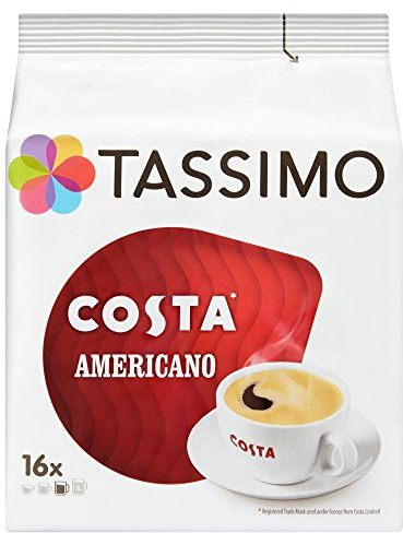 Tassimo Costa Americano Coffee Pods, Pack of 16