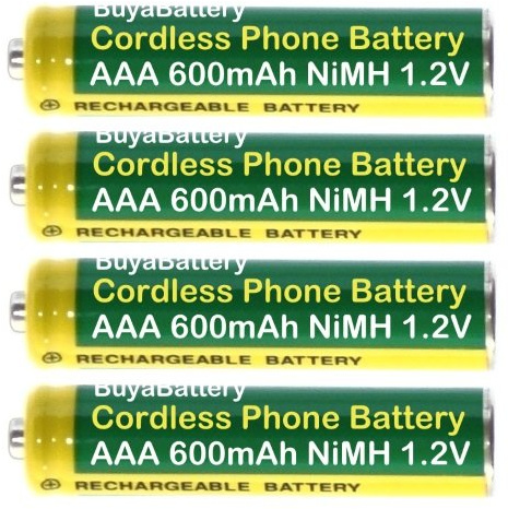 Rechargeable AAA Cordless Phone Batteries 1.2V 550mAh NiMH (4-Pack)