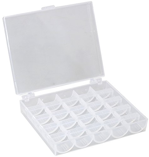 TRIXES Aufbewahrungsbehälter aus Kunststoff, 25 Fächer zur Aufbewahrung von Spulen und Rollen, Organisationsbox, Bastelzubehör, Spulen, Nadeln, Aufkleber, Anstecknadeln, Stickgarn, Stoff, Nähbox