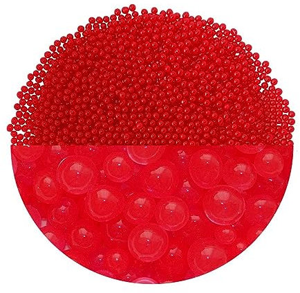 trendfinding 100 g de granulés retenant l'eau Rouge, granulométrie 3.5-4 mm, décoration pour Fleurs et Plantes, 10 litres très économique, Utilisation Polyvalente
