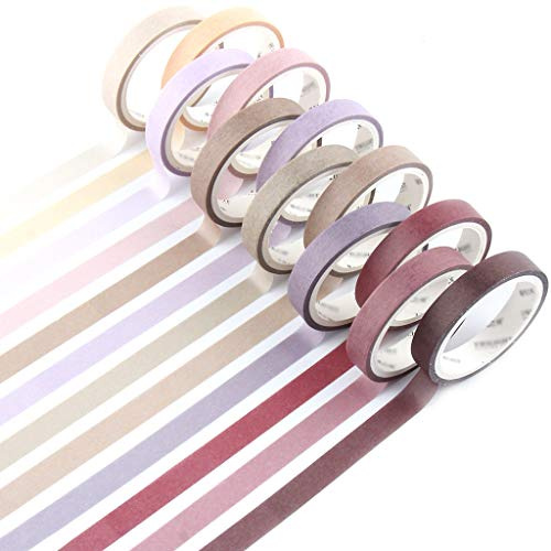 YUBBAEX Washi Tape Pastell Scrapbook Tape für Bullet Journal, DIY, dekorative Handwerk, Geschenkverpackung, Scrapbooking (8 mm breit)