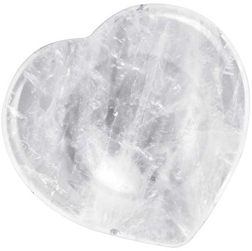 Nupuyai Bergkristall Stein Handschmeichler Herz Edelstein Daumenstein | Handschmeichler Herzstein, 4cm Heilstein Glücksbringer, Taschenstein, Reiki Energie Massagestein für Meditation Chakra
