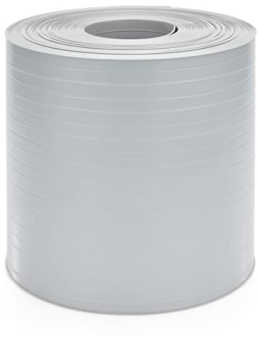 Quest Privacy Screen Strips for Double Rod Mats Made of Hard PVC - Privacy Screen Wind Protection for Double Rod Mat Fence in Garden Balcony Patio - Roll 26 m x 19 cm - 900 g/m² - Grey (RAL 7040)