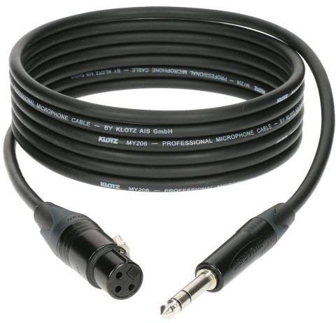 Klotz M1FS1B0300 Mikrofonkabel 3-polige XLR-Buchse auf 3-poligen Klinkenstecker, 3 m