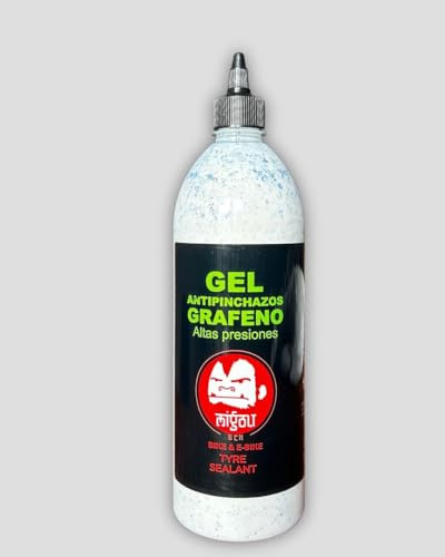 MIGOU BCN 1L Liquido Antipinchazos Tubeless SIN Latex Y con GRAFENO - 1 litro Anti pinchazos 1000 ml preventivo y reparador Liquido tubeless y Cubiertas con cámara (1 litro)