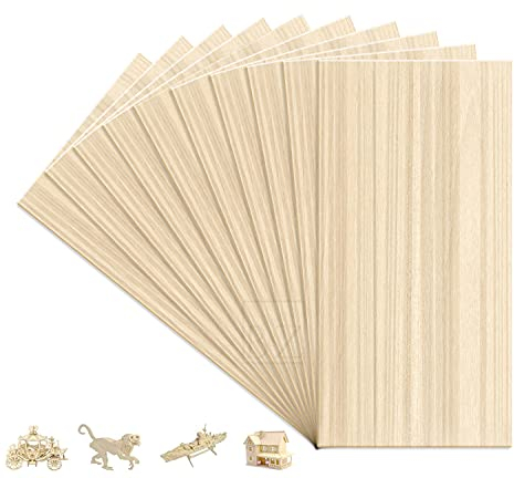 B&Z - Hojas de madera contrachapada de abedul perfectas para bricolaje, pirografía, corte láser, enrutador CNC, modelado, calado, decoración del hogar y cualquier proyecto creativo (10)