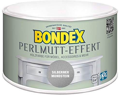 Bondex 424275 Perlmutt- Effekt silber mondstein 0,5 L für 5 m² - Dekorationsfarben mit dezentem Perlmutt-Glanzeffekt - auch für Wände geeignet