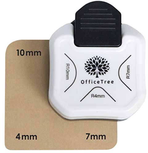 OfficeTree Eckenabrunder Stanzer 3 in 1 Eckstanzer für Papier - 3Wege Papierstanzer Eckenstanzer für Fotos - Eckenrunder für festes Papier, Einladungskarten, Geschenkkarten