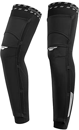 ROCKBROS Manicotti Gambe Invernali Termici, Scaldamuscoli per Gamba Protezione Gambali Caldi Antivento, per Ciclismo Sport Corsa, Traspirante Elastico Antiscivolo, Uomo Donna