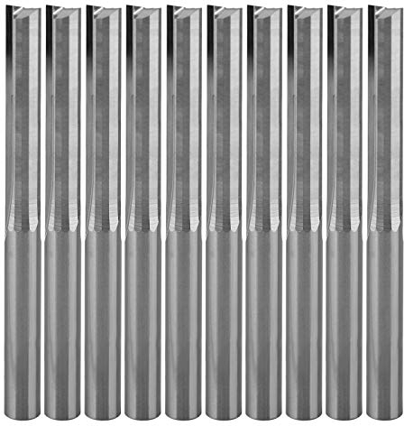 Schaftfräser,CNC fräser,fräser für oberfräse,2 Flöten Gerade Fräser ，fräser 4mm schaft，4mm Schnittdurchmesser,22mm Schnittlänge CNC Fräser für Dichteplatte, Massivholz, Sperrholz 10PCS