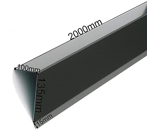Ortgangblech Ortgangwinkel Alu grau anthrazit RAL 7016, 100m x 135mm x 15mm Standard Dach-Abschluss-Blech Dachrandblech Dach Kantblech (100mm x 150mm Standard)