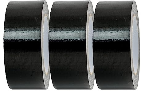 Coselena 3-Pack Black Heavy-Duty Gaffer Tape - 48mm x 45m Multi-Purpose Waterproof Duct Tape for Indoor & Outdoor Use - Ideal for Repairs, Patching & Packaging