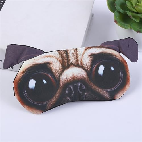 Schlafmaske Schlafmaske Baumwolle Schlafende Augenmaske süße Kinder Cartoon Augenabdeckung Augenbindungen Fahren nach Hause Augen entspannen Sie Masken Okular angemessen Augenmaske (Color : Pug)