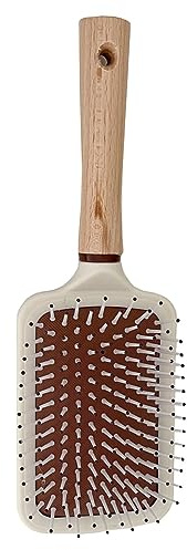 Spazzola Massaggio Districante Strumento per lo Styling Professionale Minimalista Manico in Legno Salone Sicuro Previene la Spazzola per Cuscino Statico per le Donne (Piazza)