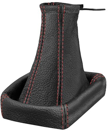 Schaltsack für Opel Astra G - Bj. 1998-2005 - aus echtem Leder - Schwarz - Rot - Schaltmanschette - Manschette für Gangschaltung - Schalthebelmanschette für Schaltgetriebe - Echtleder - A0016-3