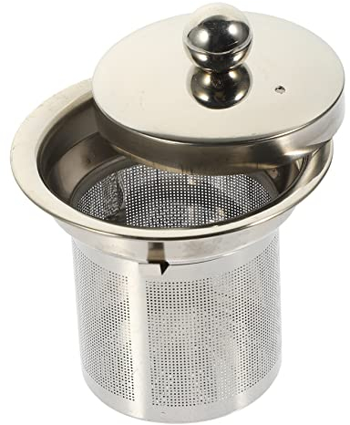 NAMOARLY Filtres à Thé En Acier Inoxydable Couvercle, Crépine à Mailles Medium, Passoire à Résidus De Thé Compatible Pour Théière, Insert D'infuseur Pour Théière Pour Usage Quotidien