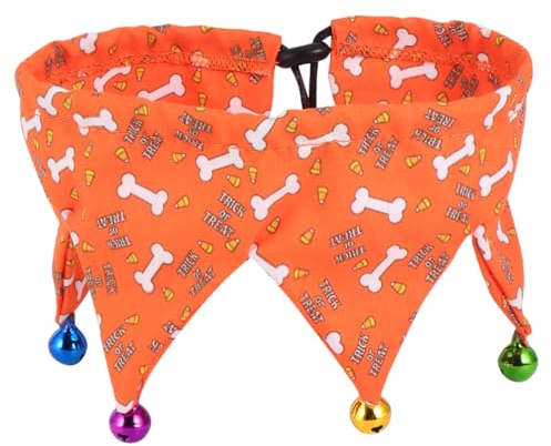 POPETPOP 1stück Halloween Haustier Mit Glöckchen Verstellbar Für Hunde Und Vielseitige Tieraccessoires Orange Halsumfang Für Festlichkeiten Und Haustierverkleidungen