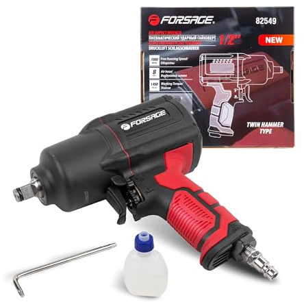 ForsagePol Druckluft-Schlagschrauber 1/2“ „Twin Hammer“ mit Rückwärtsgang und Krafteinstellung 1450 Nm, 7000 U/min, 6,3 bar, 198 l/min