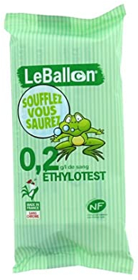 HOMESOFT ETHYLOTEST Contralco NF X 20702 - Taux 0,2 g - Nouveaux conducteurs - Lot de 50 ex - sans Chrome - Produit français - Le Ballon