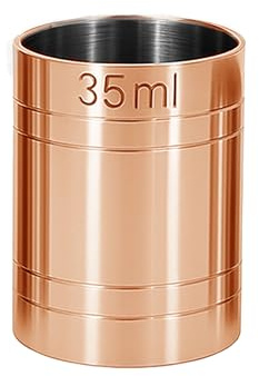 Chabrias Ltd 35ml Copper Premium Stainless Steel Copper Thimble Measure Barware Professional Spirit Measuring Cups, Home Bars, Cocktail Stations & Bartenders, Government Stamped