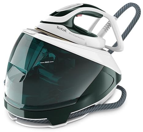 Tefal Pro Express Eco GV9E21E0 - Ferro da stiro a vapore, 2200 Watt, pressione 7,5 bar, colpo di vapore 560 g/min, potenza continua 140 g/min, modalità Eco, collettore calcare, tecnologia Smart-Temp