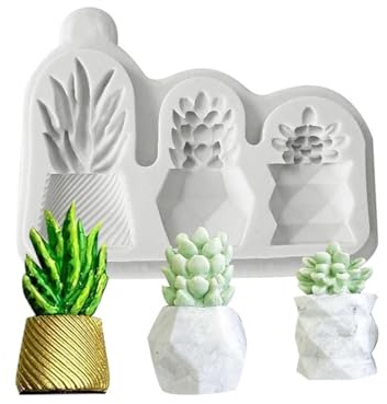 Soap Molds for Soap Making,12x9x1.6cm Succulent Plant Flowerpot Silicone Mold Sugarcraft Cupcake Baking Mold Fondant Cake Decorating Tools Resin Tools