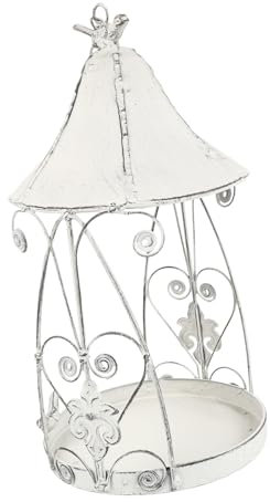 Yardenfun 1pièce Mangeoire à Oiseaux Décorative pour Jardin Distributeur De Nourriture Suspendu Blanc Accessoire Élégant pour Oiseaux