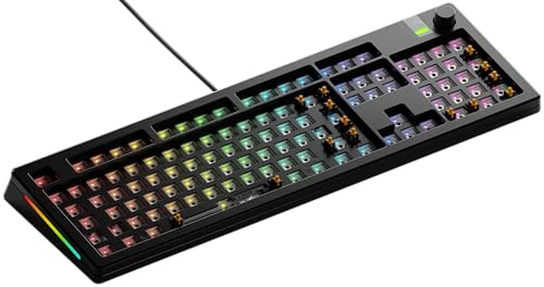 GLORIOUS GMMK 3 PRO 100% Barebones Anpassbares Tastatur-Kit, ISO Schwarz | Modulares Aluminiumgehäuse, Dichtungssystem, Hot-Swap für MX-Schalter, Aluminium-Schalterplatte, PC-Gamer & Bastler