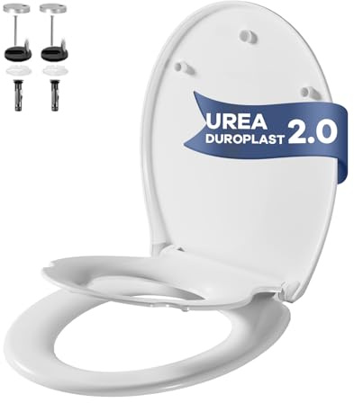 IDEALHOUSE Toilettendeckel mit Kindersitz, klodeckel mit Absenkautomatik, WC-Sitz mit Schnellverschluss, antibakteriell & UV-beständig Toilettensitz Kinder Einfache Montage, Duroplast, Weiß Oval