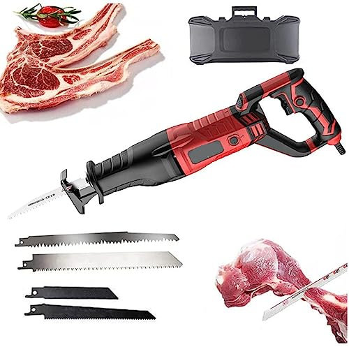Scie à Os de Boucher électrique, Scie de Boucher Professionnel pour Couper Viande Congelée et Os, Couteau Electrique Scie Viande - 900W/1050W/1300W, Meilleur Choix pour la Coupe Osseuse,Red-900W