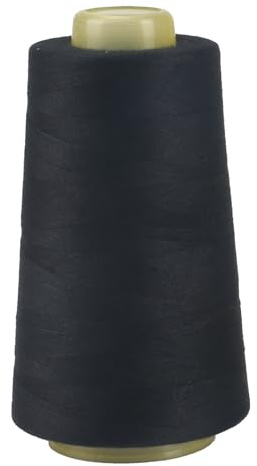 FOGAWA 1 Rollen Nähgarn Polyester Nähgarn Nähmaschinengarn, 40s/2, 3000 yards, Garnspule Overlockgarn für Näharbeiten, Quilten, Patchwork, Kleidung(Schwarz)