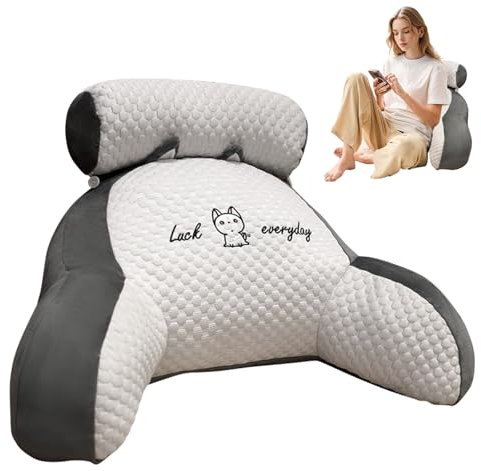 Mayboos Reading Pillow for Bed,70×50×25cm Ultra Soft Large Pillow,Comfortable 2 In 1 Gaming with Neck Arm Back Support, Detachable Cuddle Cushion,Awesome Backrest Support for Relaxing Games
