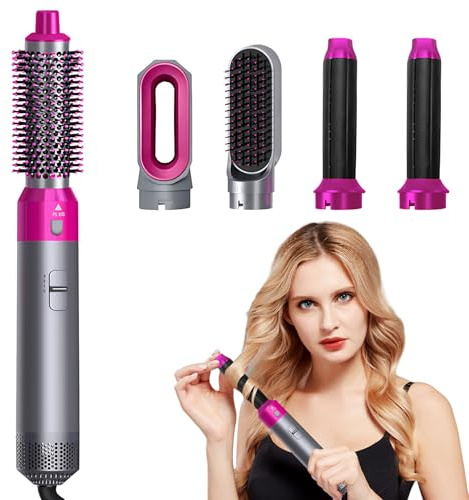 Spazzola Ad Aria Calda 5 in 1 - Spazzola Asciugacapelli 1000W Ferro Arricciacapelli Ioni Negativi con 3 Temperature, Air Styler per Asciugatura Raddrizzamento Stampaggio Volume