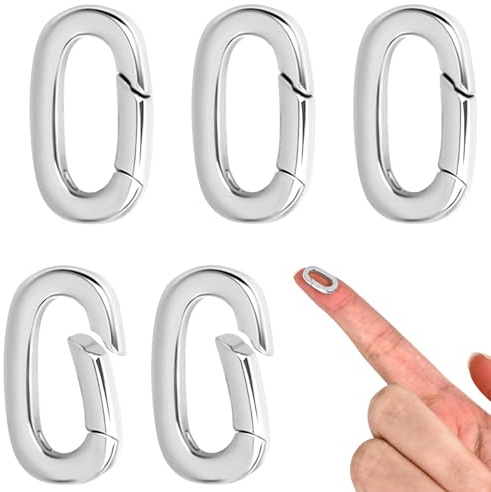5 smyckeslås – fjäderringslås för kortare halsband, clips för armband- och kedjeförlängning, perfekt för smyckestillverkning, silver