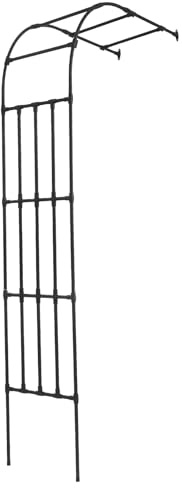 Verzinkte Rosen-Halbbogen Freistehend Rosengestell, Rosenbogen aus Metall φ19mm Garten Torbogen für Rosen und Kletterpflanzen (Schwarz, 1,2×2,6m)