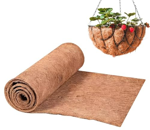 Genérico Forro de Coco, Fibra De Coco para Macetas De Jardín, Rollo Natural Reutilizable para Drenaje Mascotas Reptiles Alfombra Jardinería Relleno De Cajas
