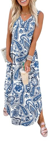 Sampeel Summer Dresses Maxi Dress Vacation Beach Sundresses 2026 with Pockets