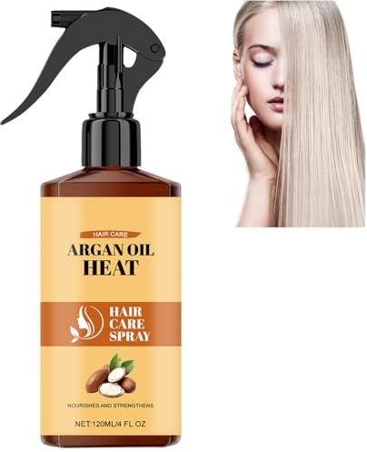 Arganolja värmeskyddsspray marockansk arganolja spray mot frizz, reparerande värmeskyddsspray för rakt hår, fuktgivande och mot frizz, för torrt och skadat hår (1 st.)