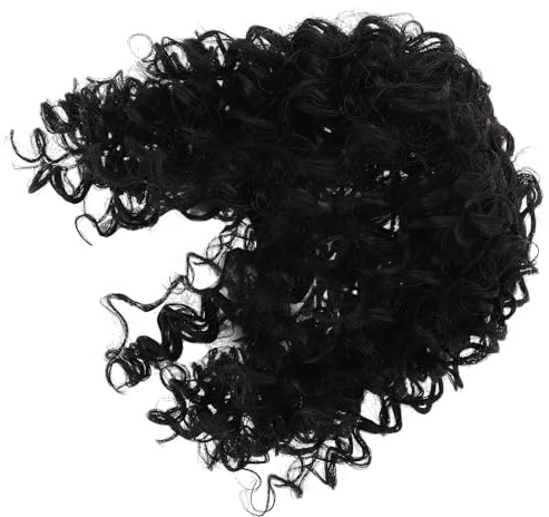 DECHOUS Kurze Lockige Damenperücke aus Hitzebeständigem Fasermaterial mit Clip in Design Komfortabel und Vielseitig für Stilvolles Haarstyling in Schwarz