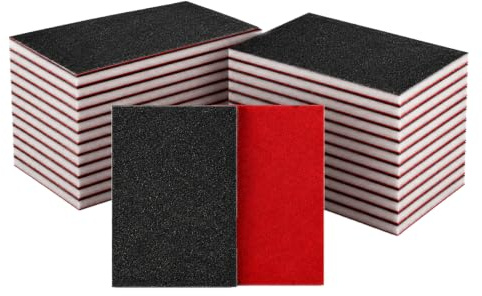 24 PCS Esponjas de Lijado,Papel de Lija en Seco y HúmedoEsponjas Abrasivas,Lija para Madera,Esponja de Lija Húmeda,Papel de Lija para Pared,Granos 80-3000,Almohadillas Abrasivas para Metal